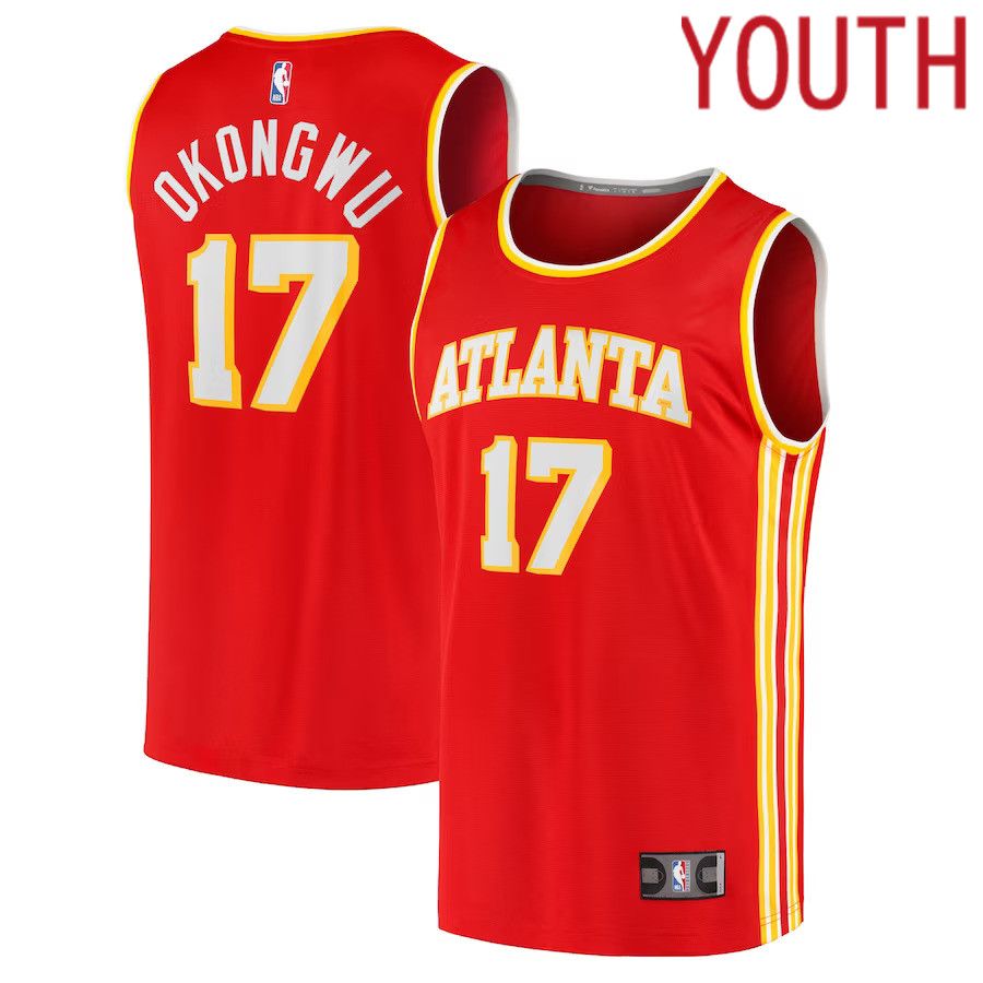 Youth Atlanta Hawks #17 Onyeka Okongwu Fanatics Branded Red Draft First Round Pick Fast Break Replica NBA Jersey->youth nba jersey->Youth Jersey
